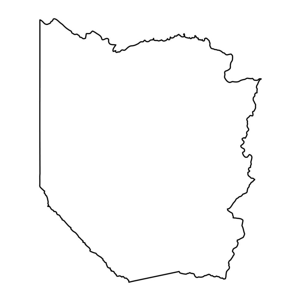 Western province map, administrative division of Zambia. Vector illustration.