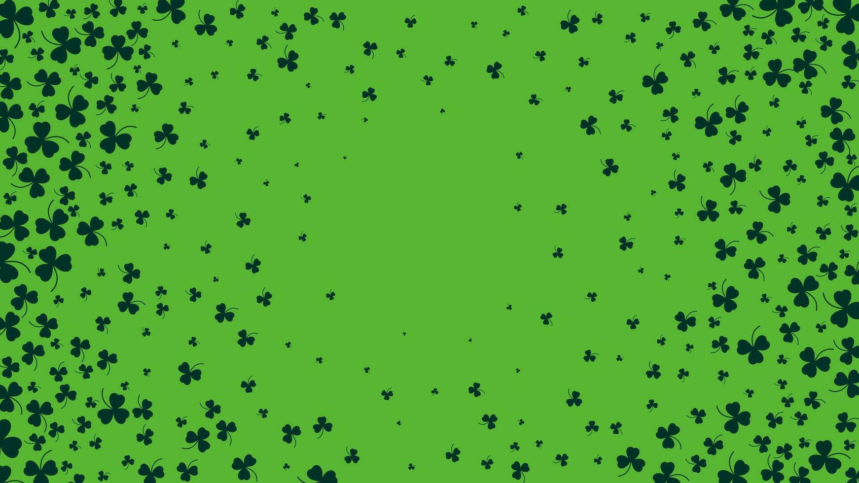 Happy Saint Patrick's day green background. Green clover leaves pattern. Vector illustration.