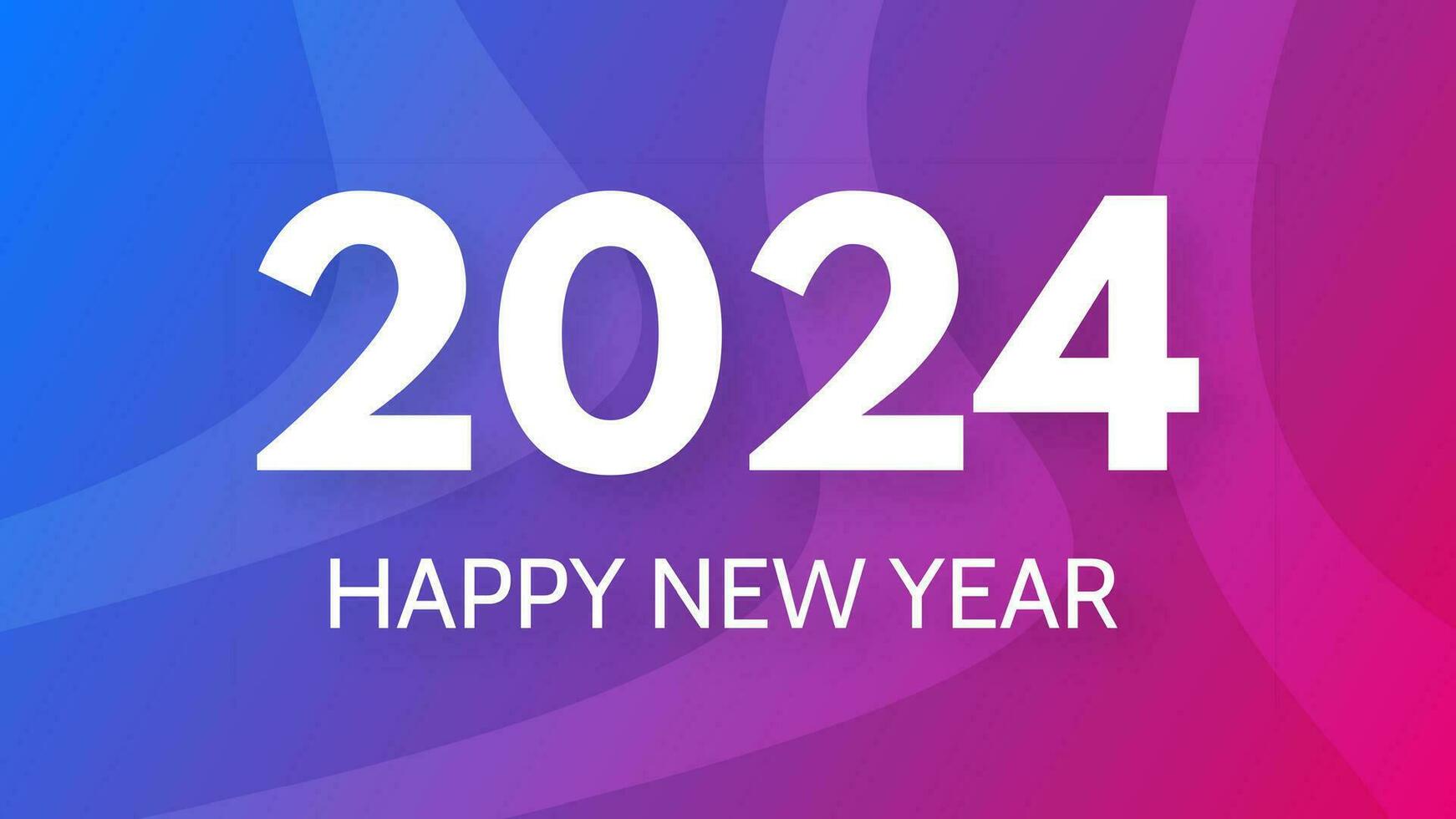 2024 Happy New Year on colorful background vector