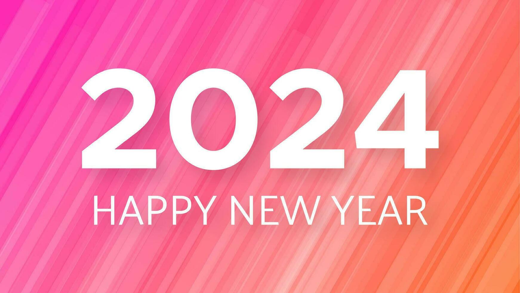 2024 Happy New Year on colorful background vector