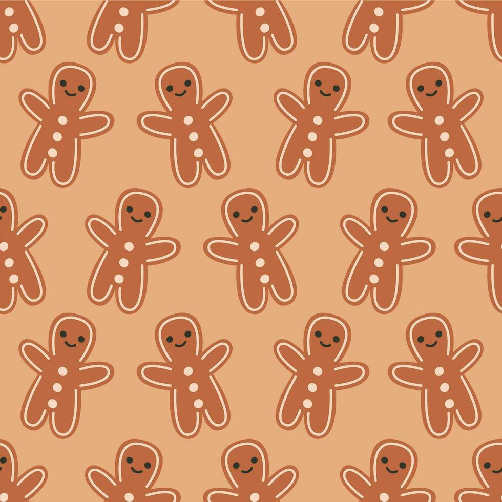 Seamless pattern with Christmas cookies vector