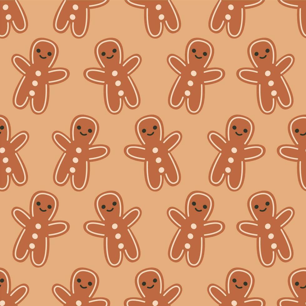 Seamless pattern with Christmas cookies vector