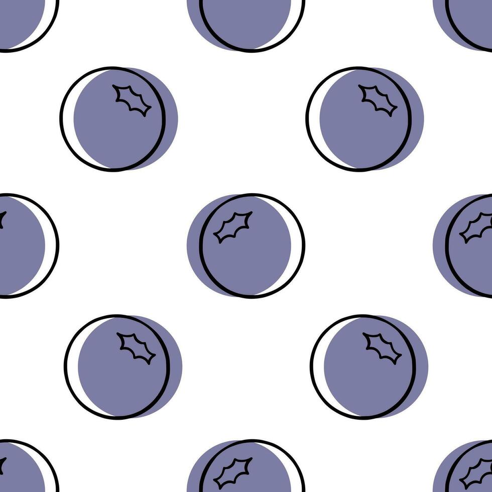 Blueberry seamless pattern vector