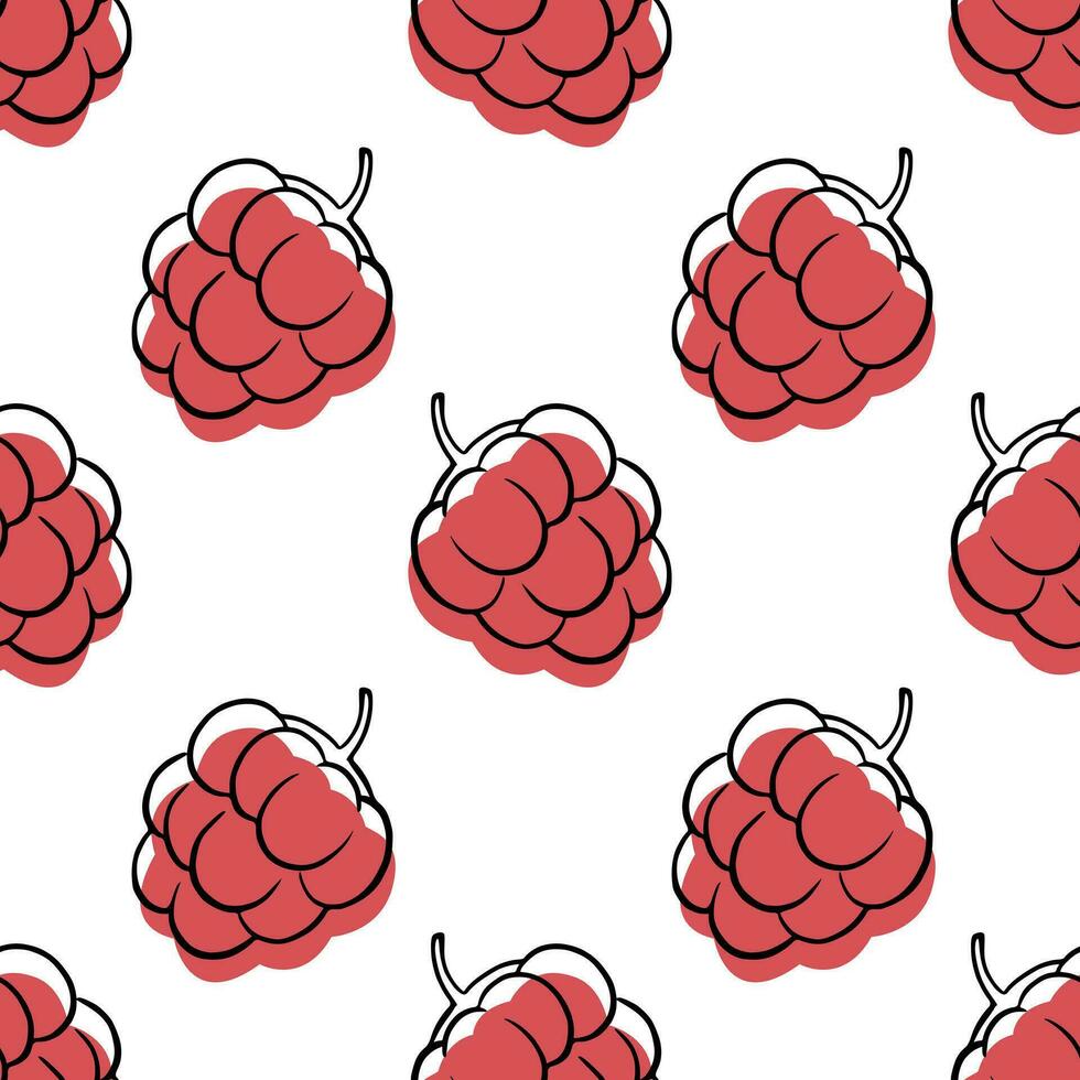 Raspberry seamless pattern vector
