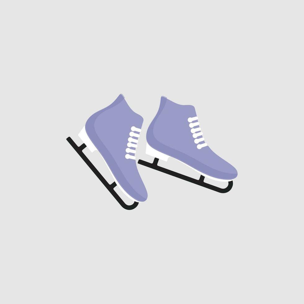 Ice skates icon set. Flat set of ice skates vector icons for web design. Winter sports shoe pair for ice skating competition isolated