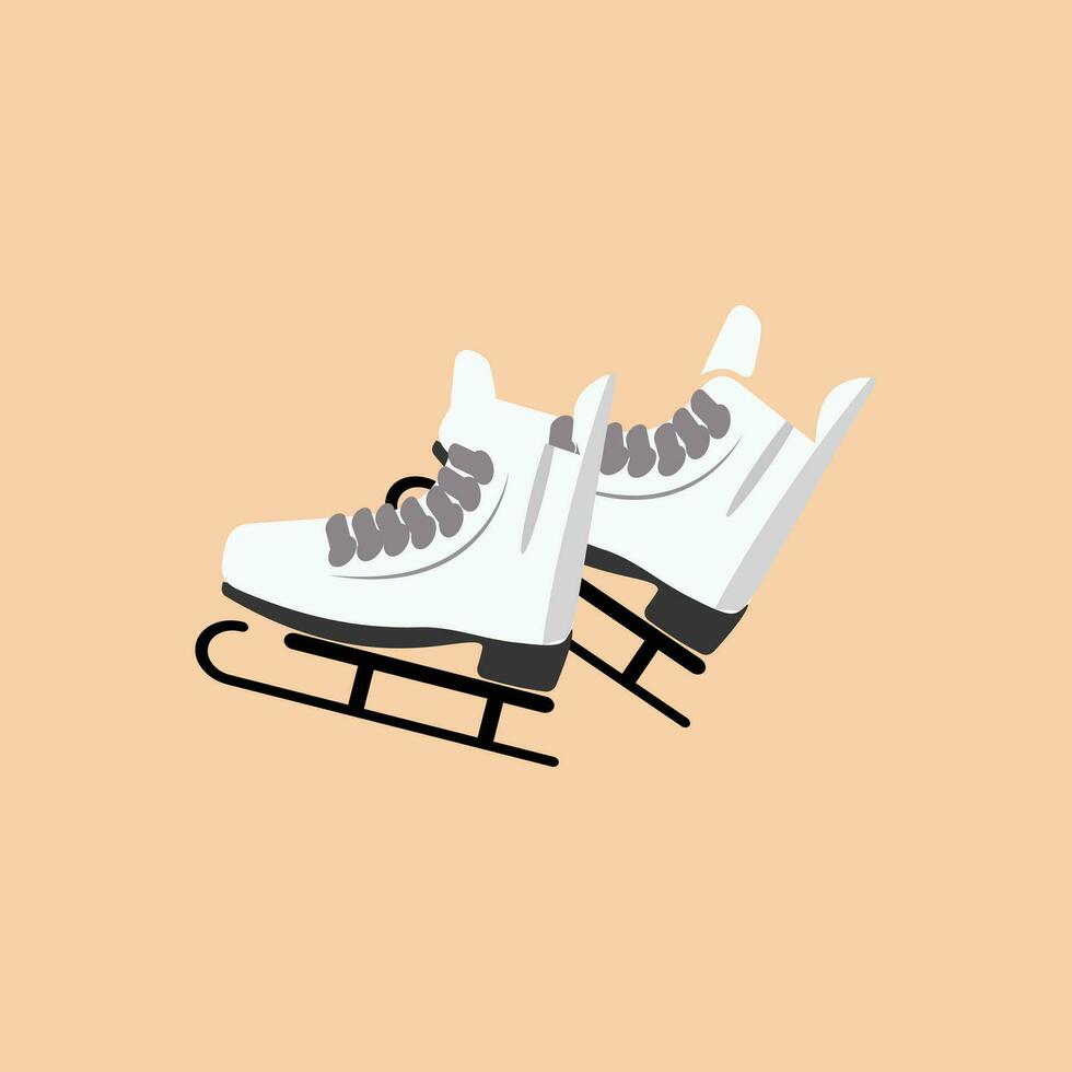 Ice skates icon set. Flat set of ice skates vector icons for web design. Winter sports shoe pair for ice skating competition isolated