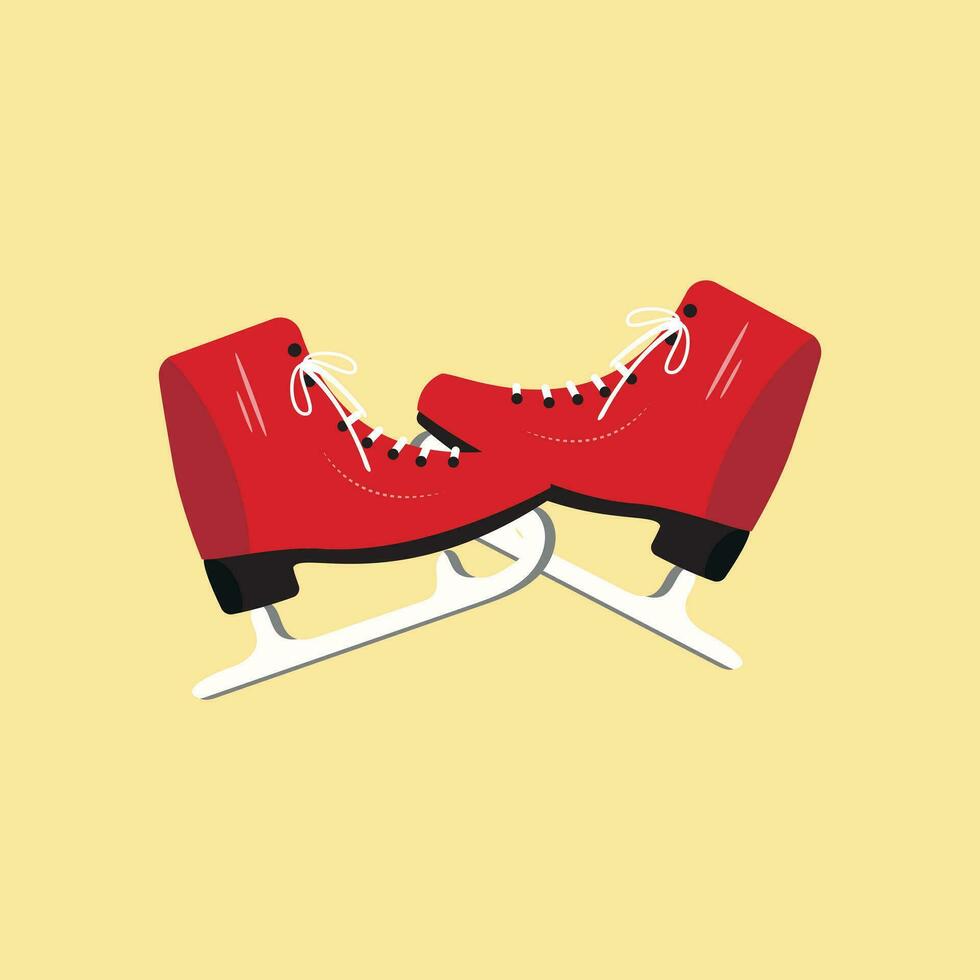 Ice skates icon set. Flat set of ice skates vector icons for web design. Winter sports shoe pair for ice skating competition isolated