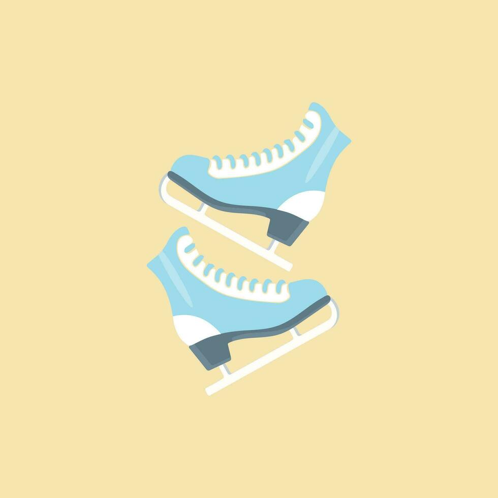 Ice skates icon set. Flat set of ice skates vector icons for web design. Winter sports shoe pair for ice skating competition isolated