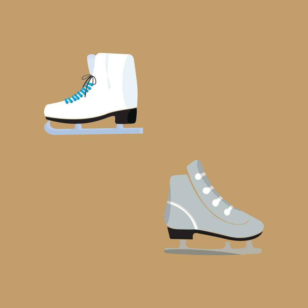 hielo patines icono colocar. plano conjunto de hielo patines vector íconos para web diseño. invierno Deportes zapato par para hielo Patinaje competencia aislado