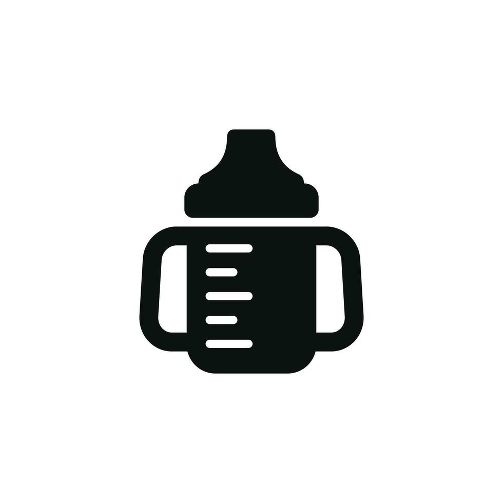 bebé sorbiendo taza icono aislado en blanco antecedentes vector