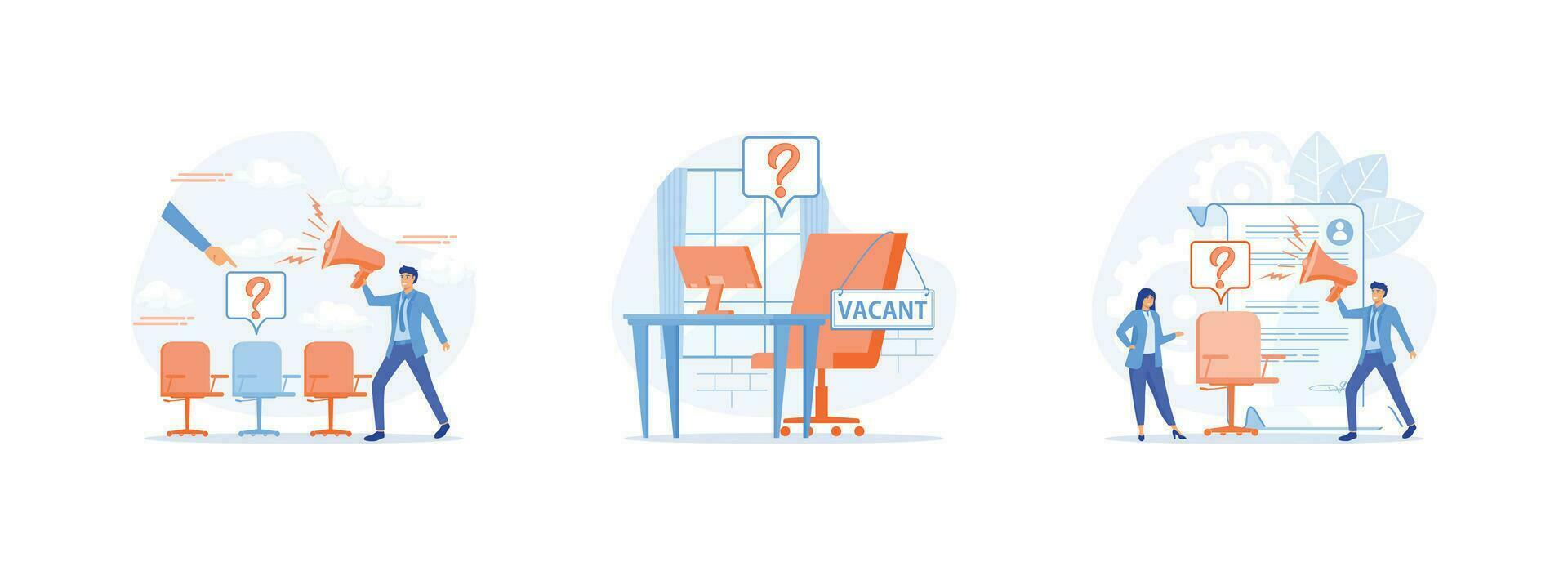 Open vacancy.Staff search. Recruitment. Open vacancy set flat vector modern illustration