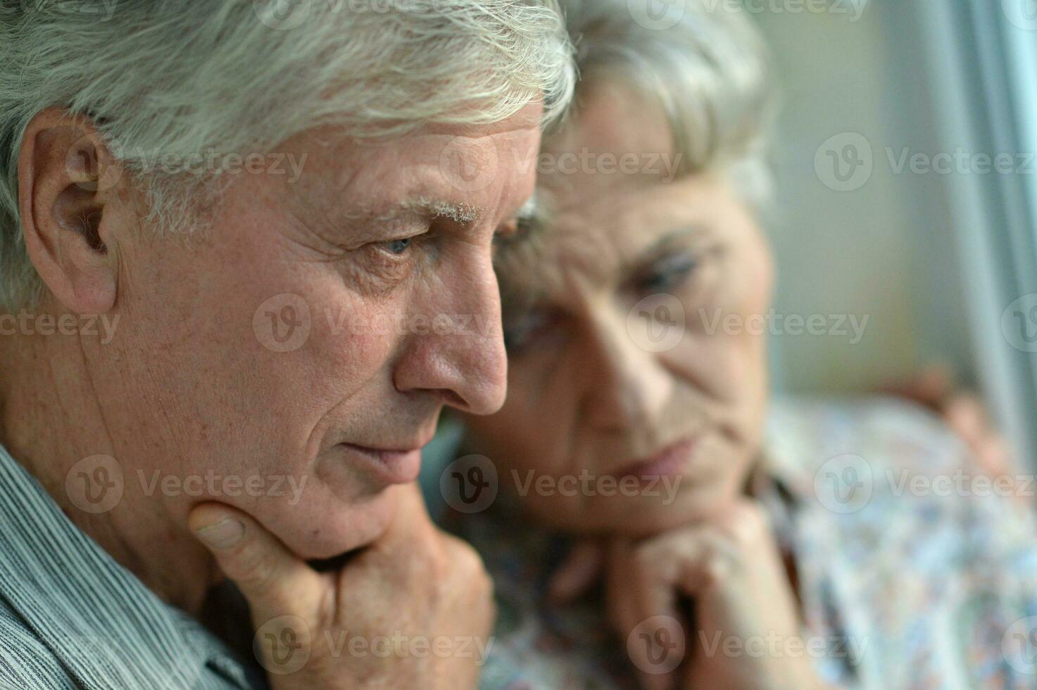 Portrait of an elder couple at home photo