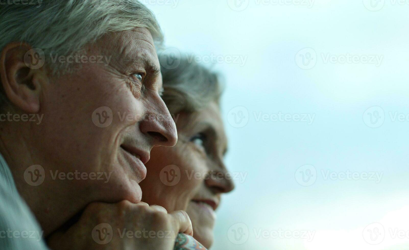 Portrait of a happy senior couple at home photo