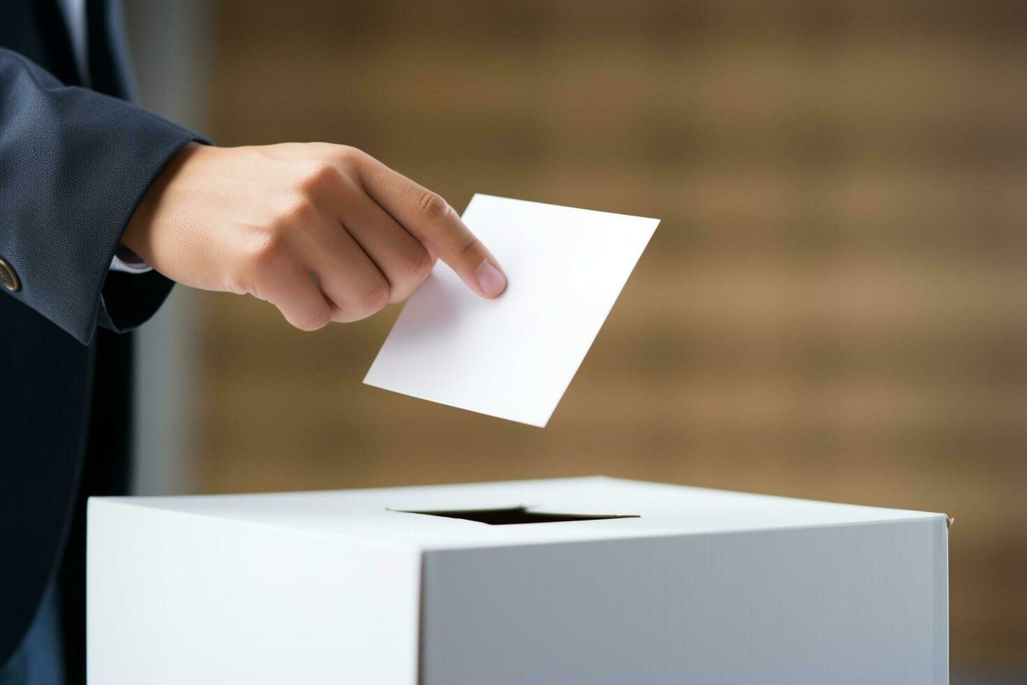 ai generado presidencial elección en unido estados de America. votación caja en Estados Unidos bandera antecedentes. foto