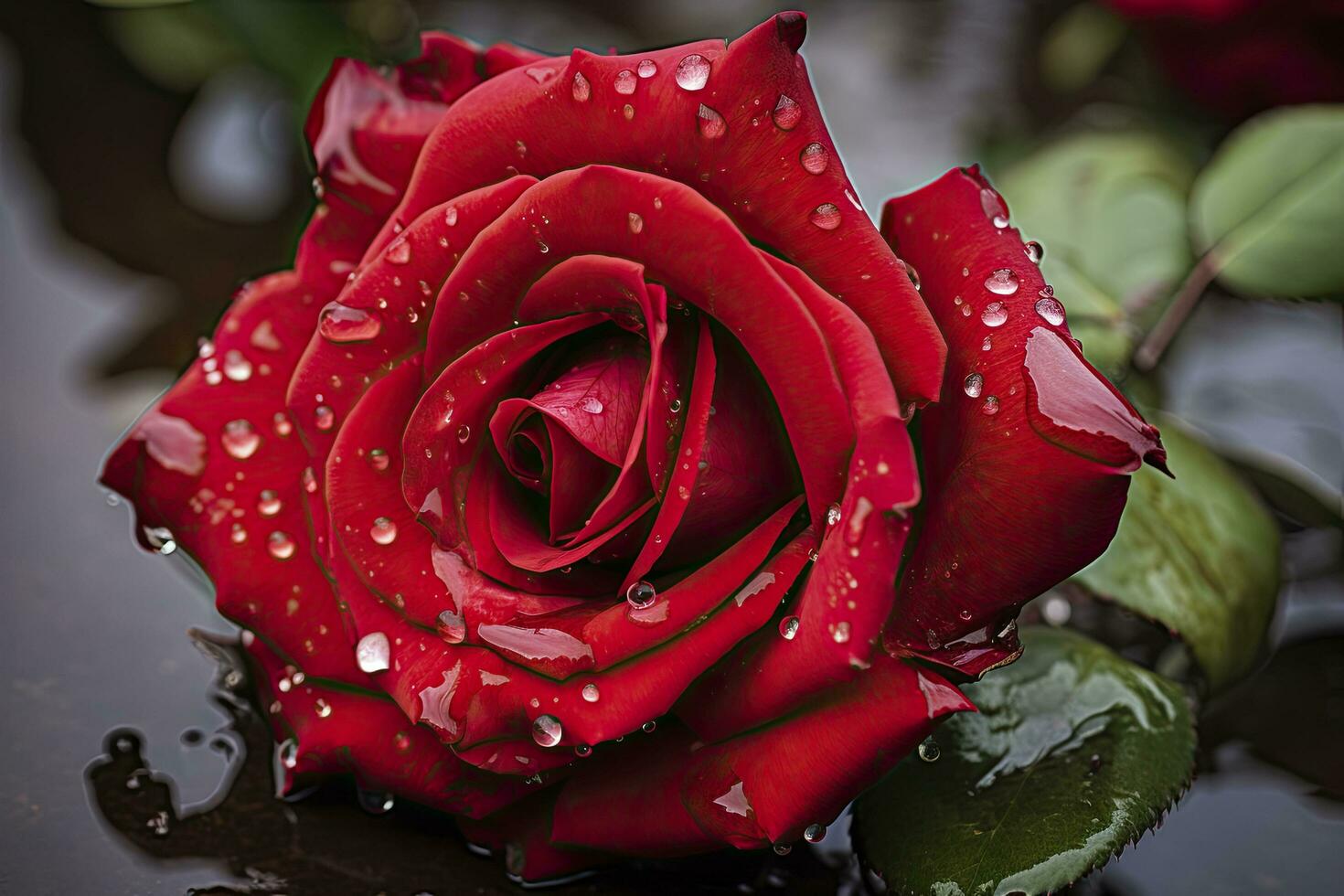 AI generated Red Rose Background for Valentine's Day. AI Generated photo