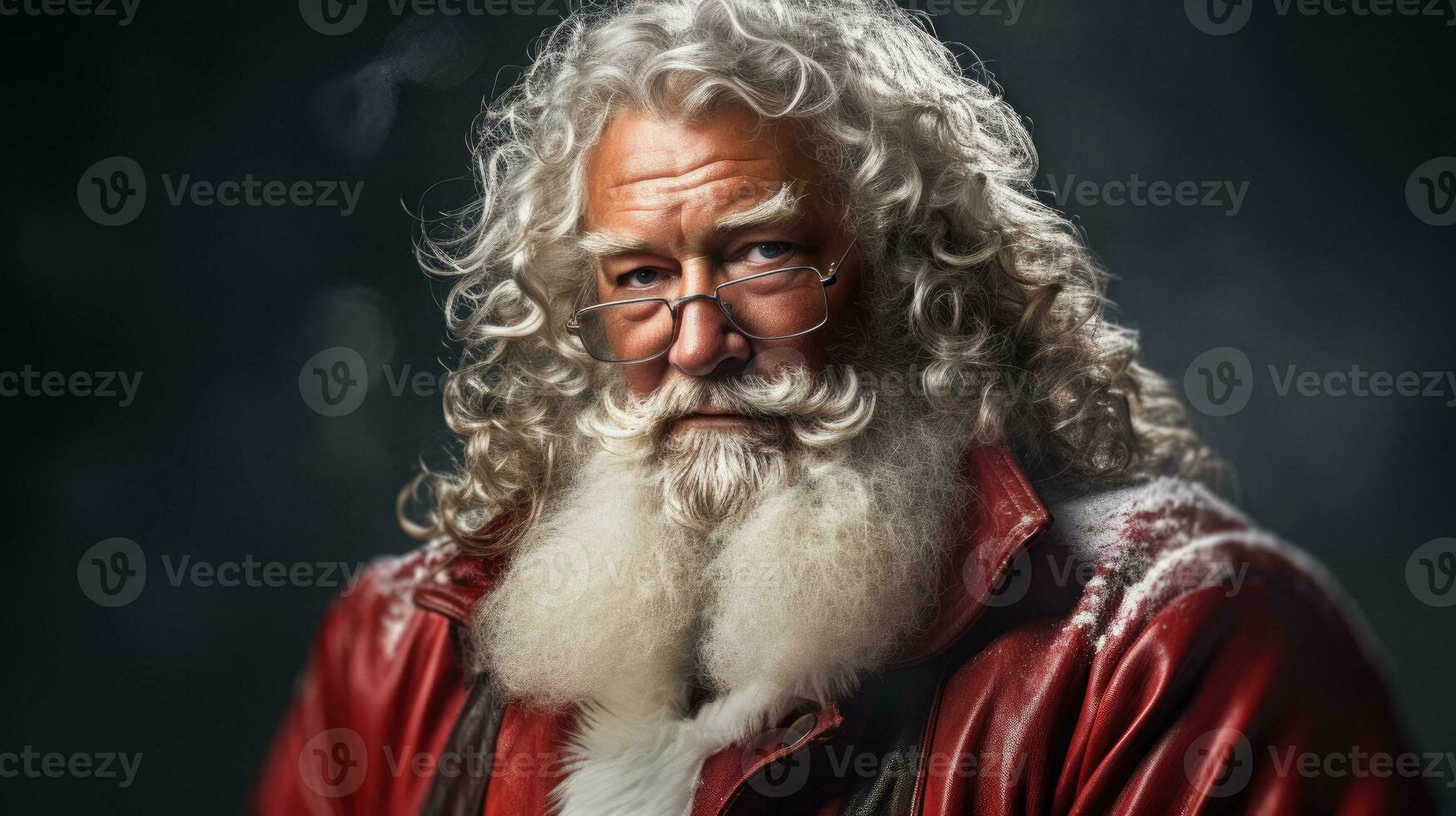 ai generado estudio retrato de Papa Noel claus foto