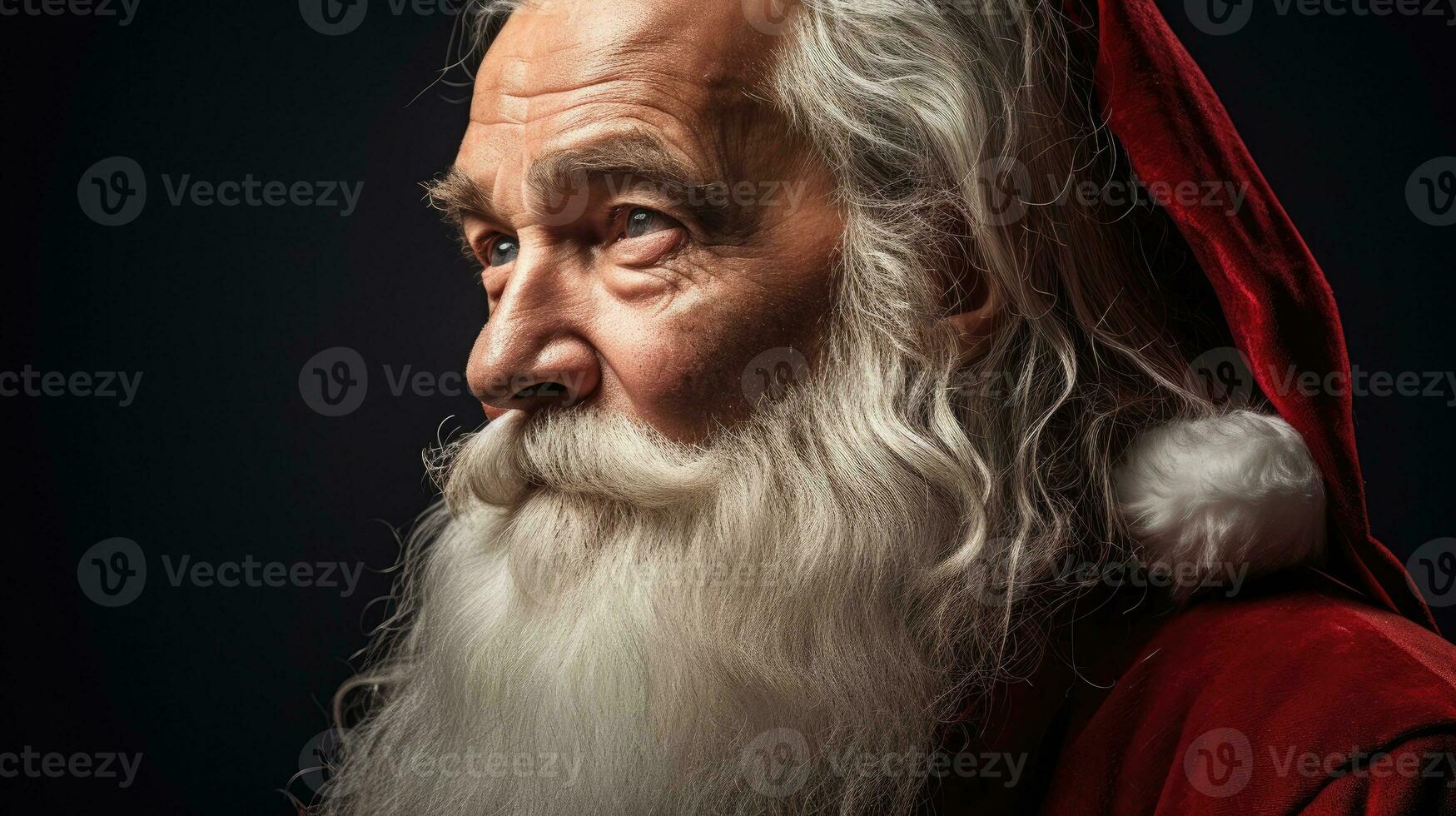 ai generado estudio retrato de Papa Noel claus foto