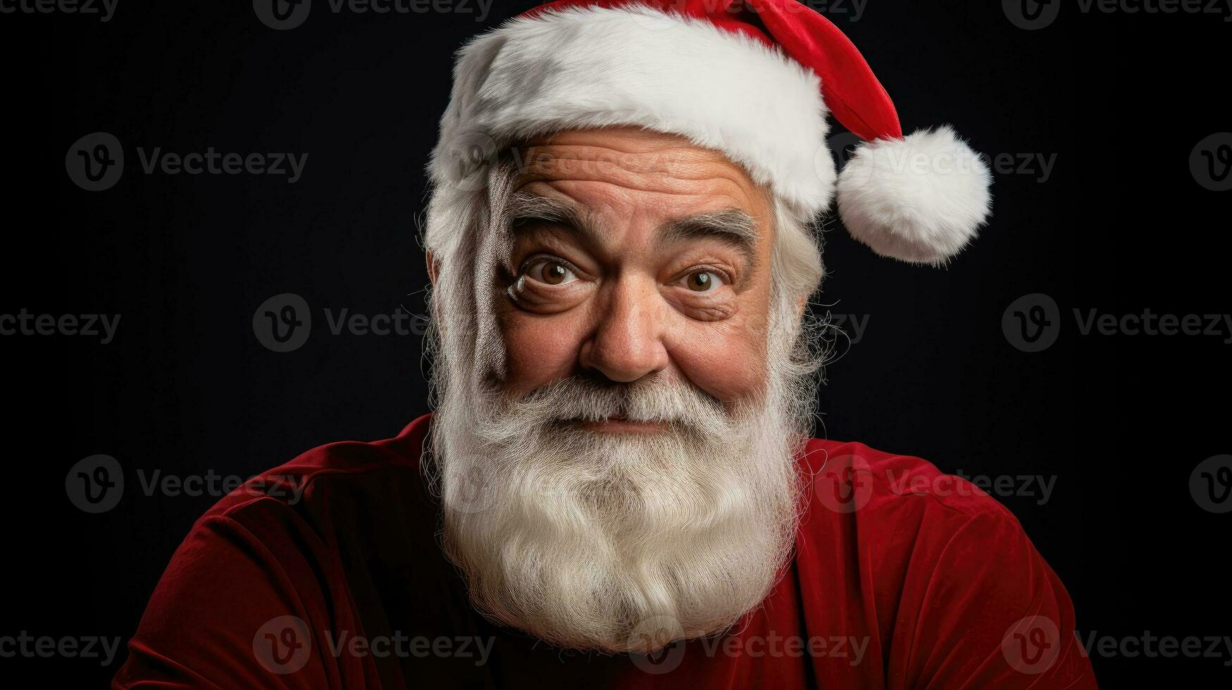 ai generado estudio retrato de Papa Noel claus foto