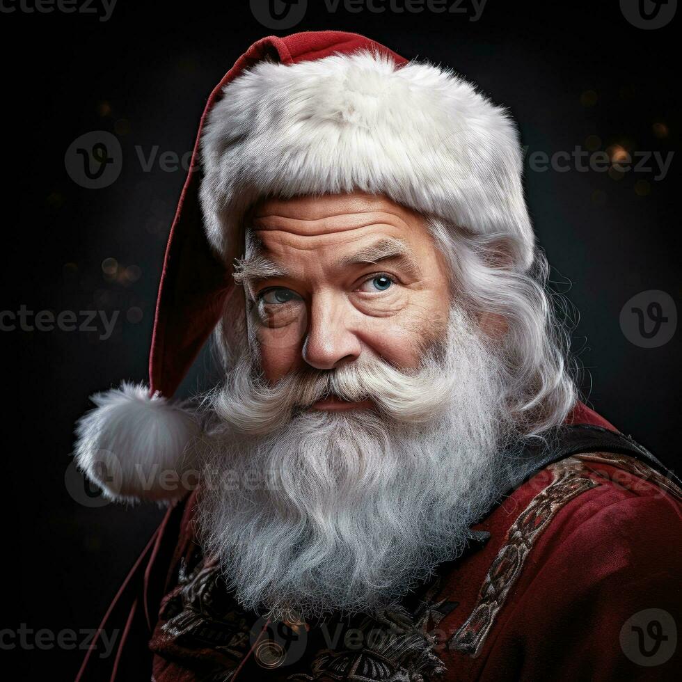 AI generated Studio portrait of Santa Claus photo