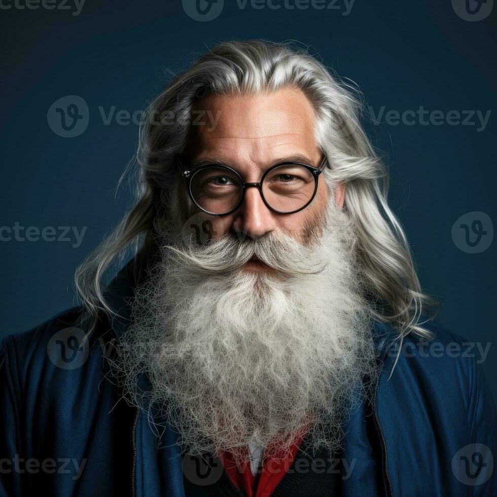 AI generated Studio portrait of Santa Claus photo