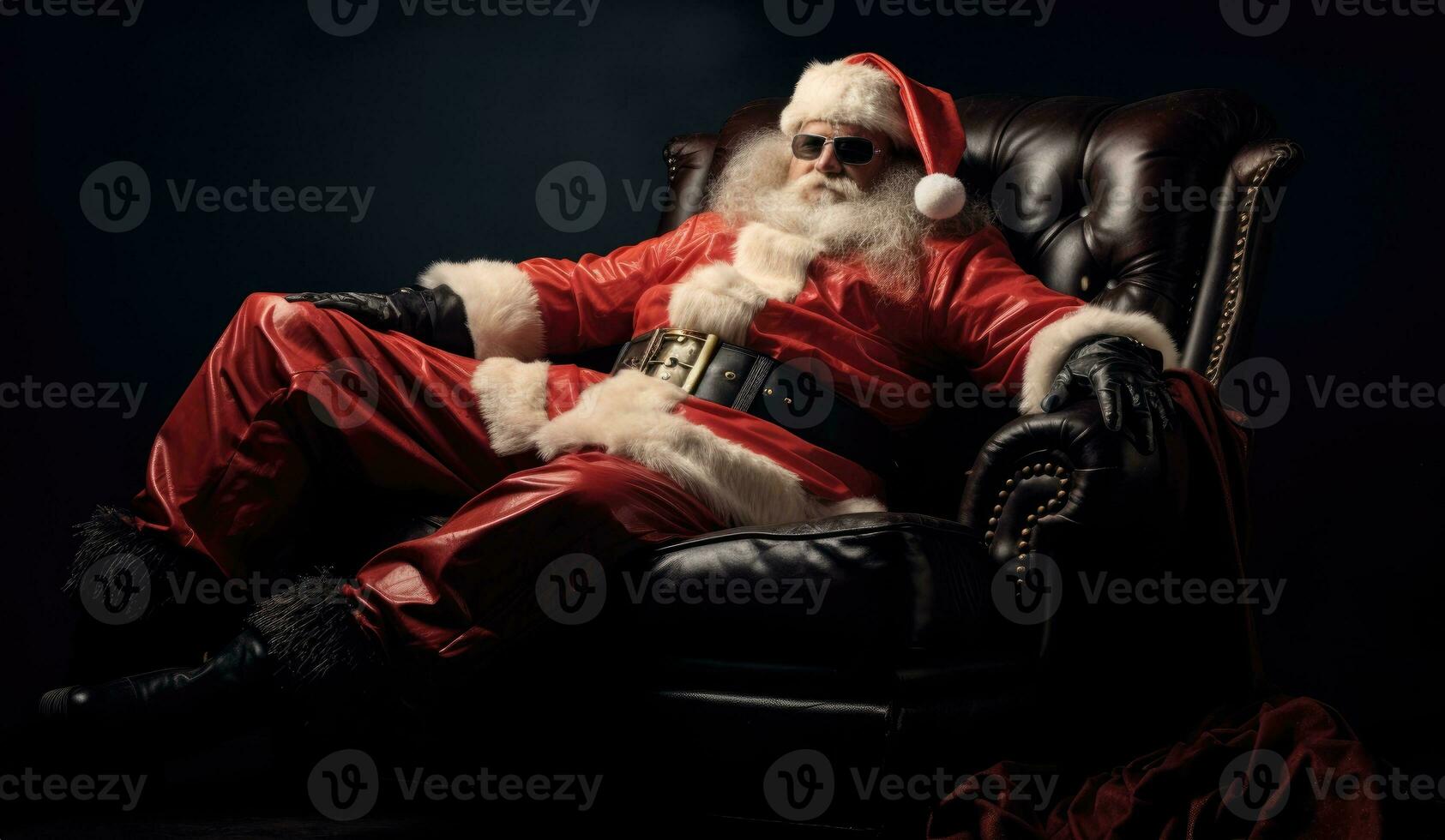 AI generated Studio portrait of Santa Claus photo