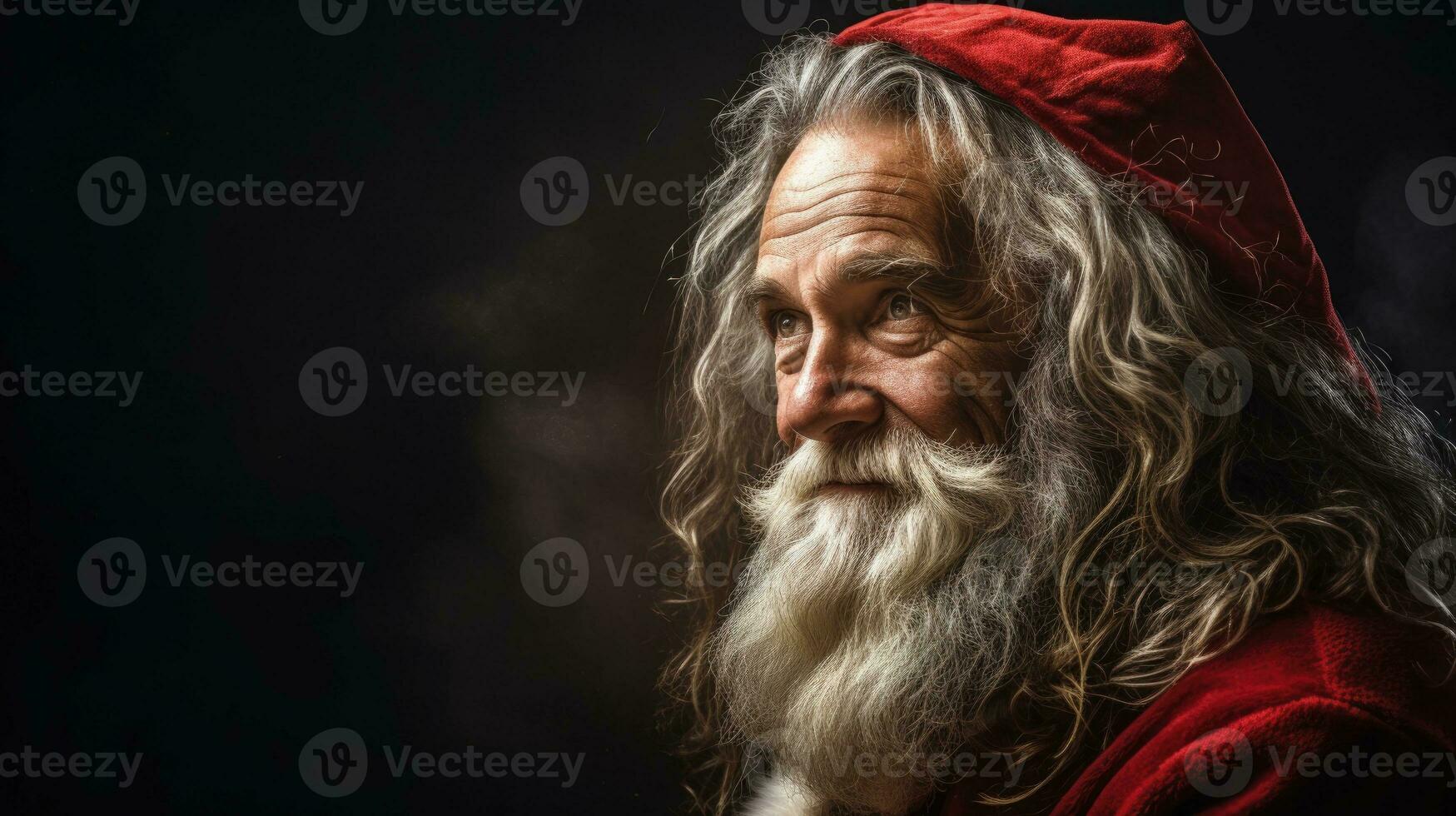 ai generado estudio retrato de Papa Noel claus foto