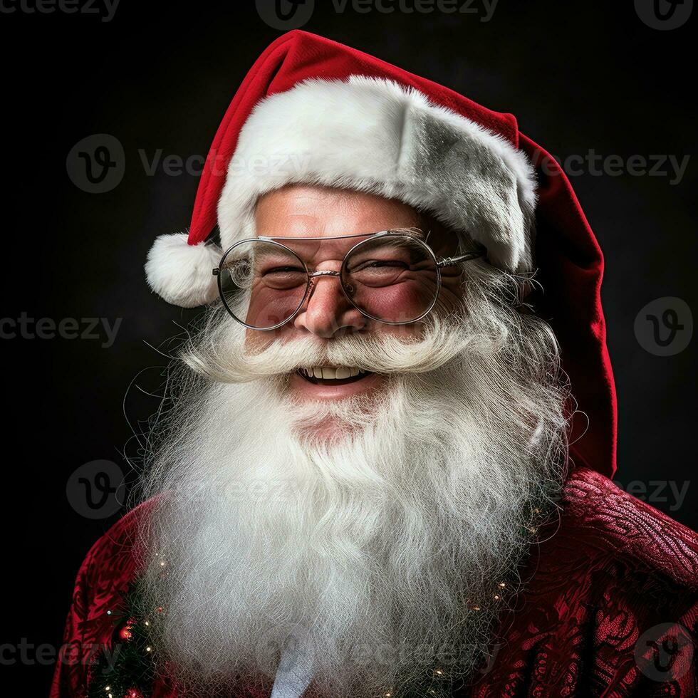 AI generated Studio portrait of Santa Claus photo