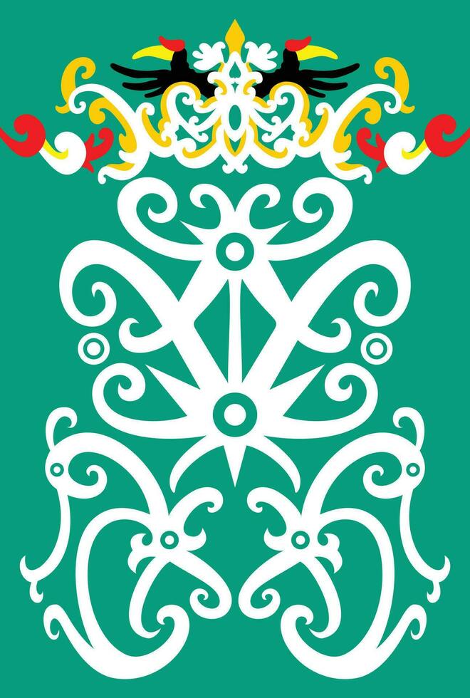Motif Pattern Dayak kalimantan Design free Vector