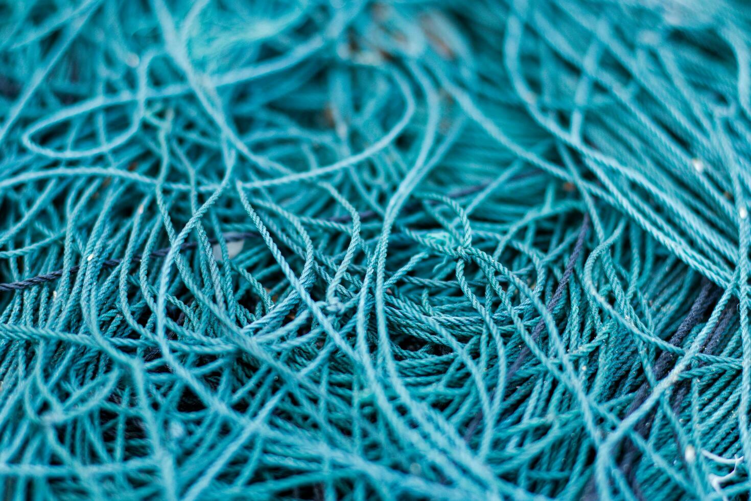 Close-up of a Tangled Fishing Net photo