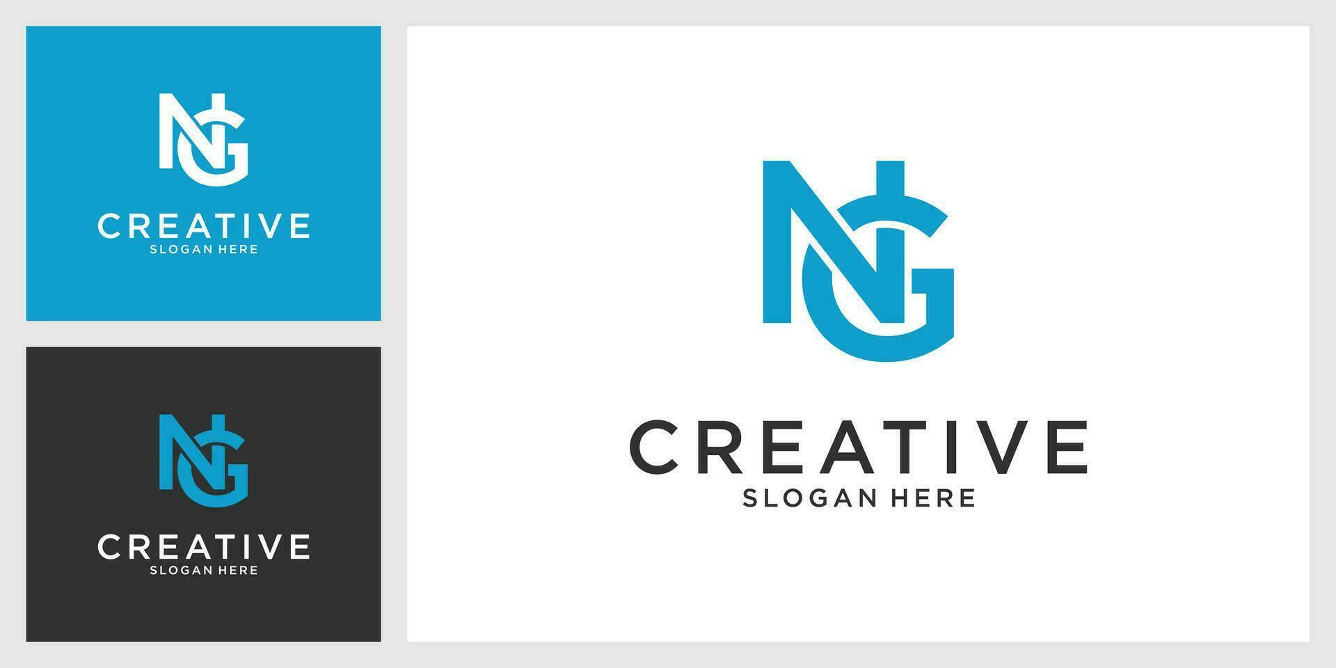 Initial letter NG or GN logo design vector. vector