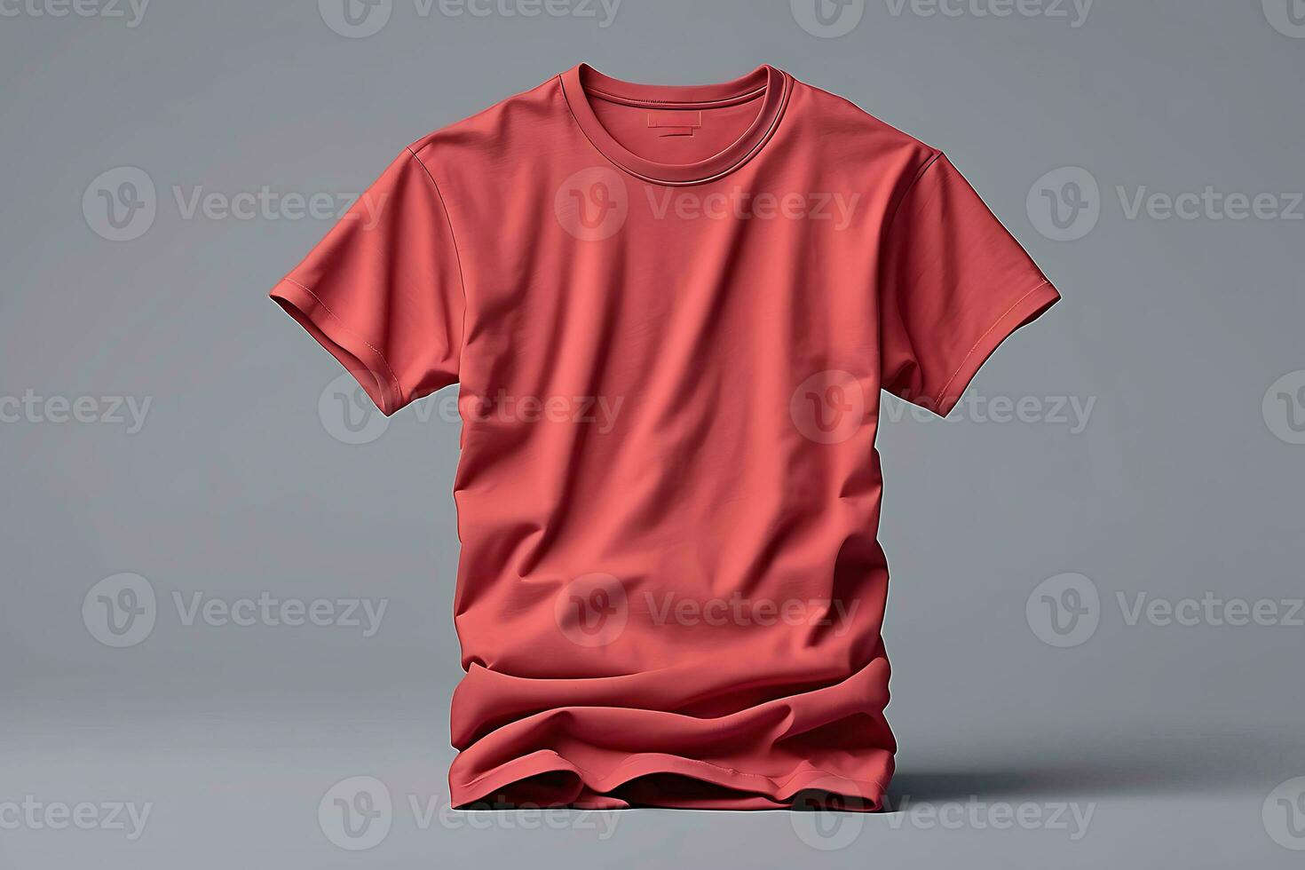 AI generated Blank T-Shirt Mockup with wooden backgrounds,T-shirt mockup. White blank t-shirt front and back views. photo