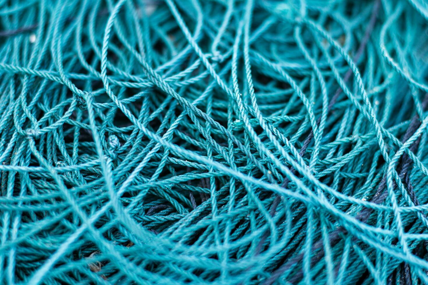 Close-up of a Tangled Fishing Net photo