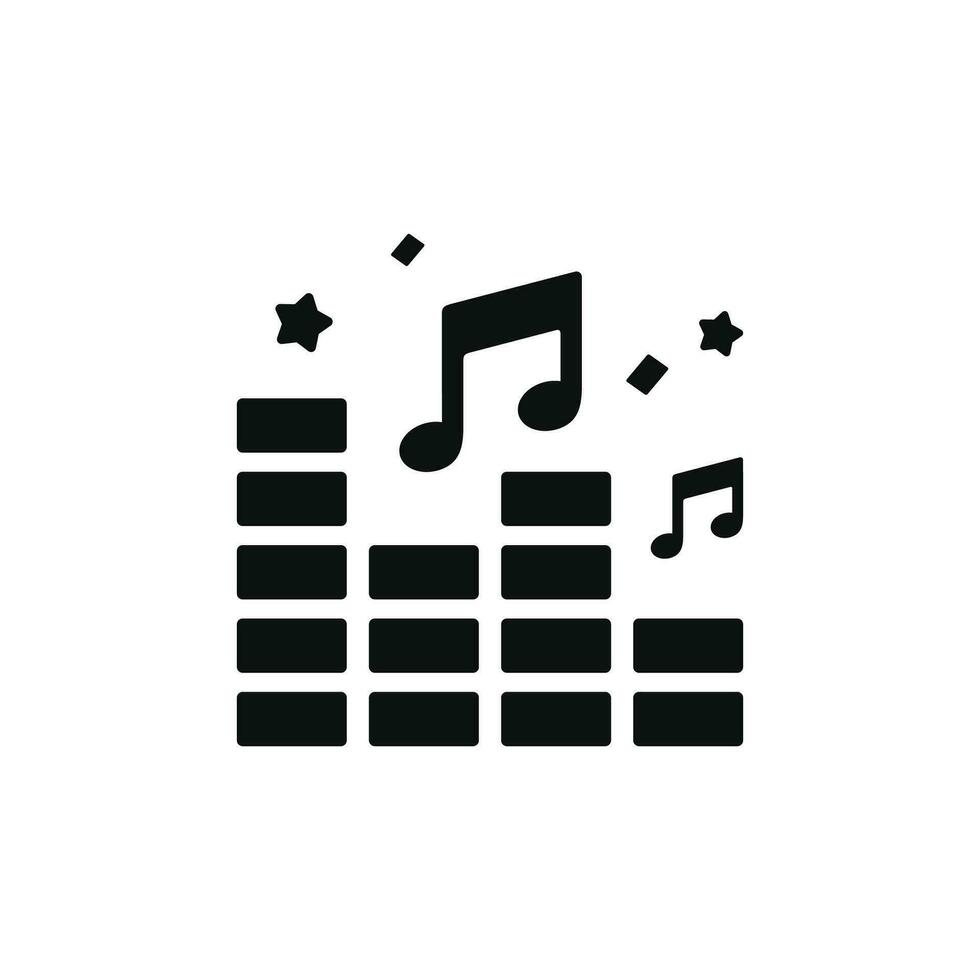 Music icon isolated on white background. Equalizer icon vector