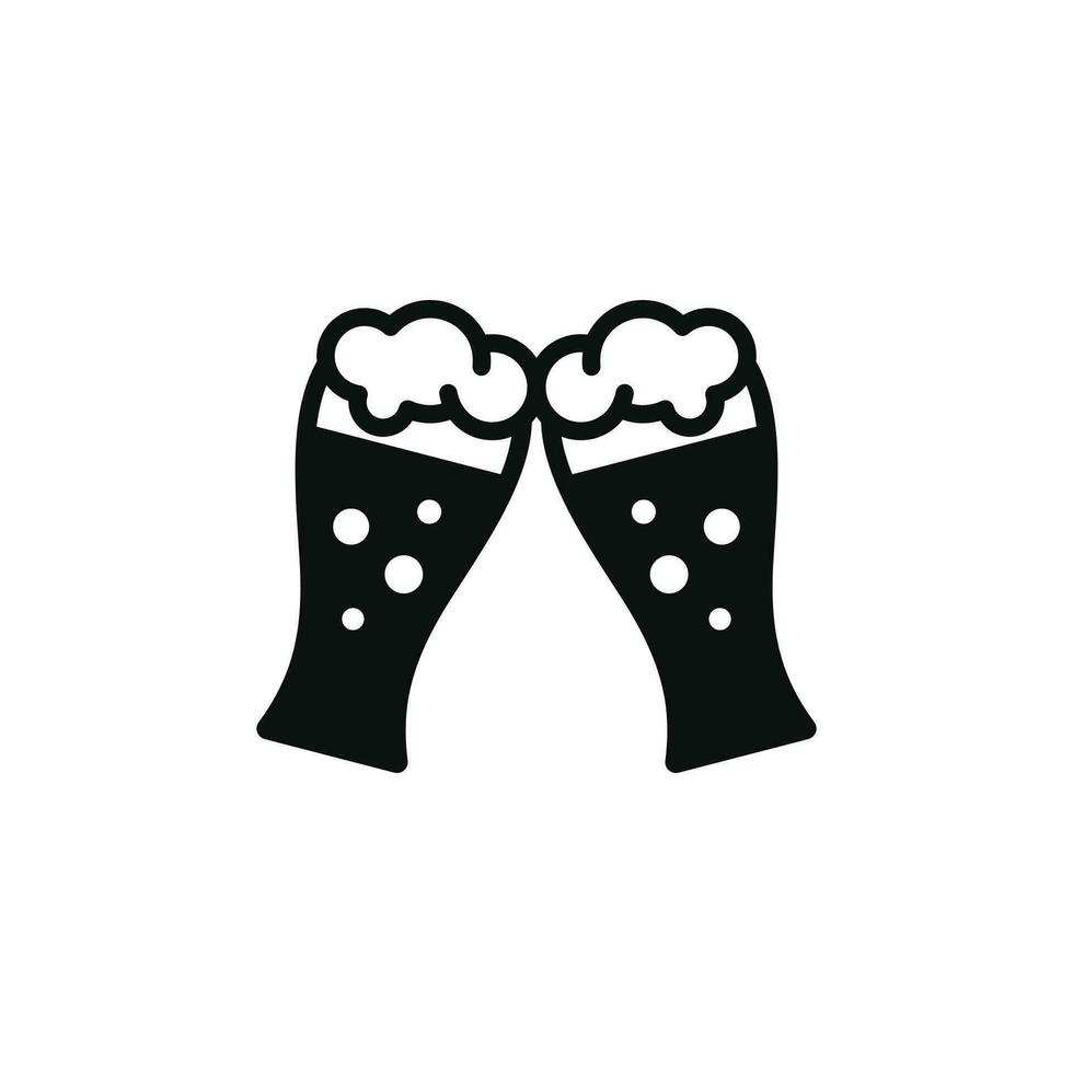 Toasting beer icon isolated on white background. Cheers beer icon vector