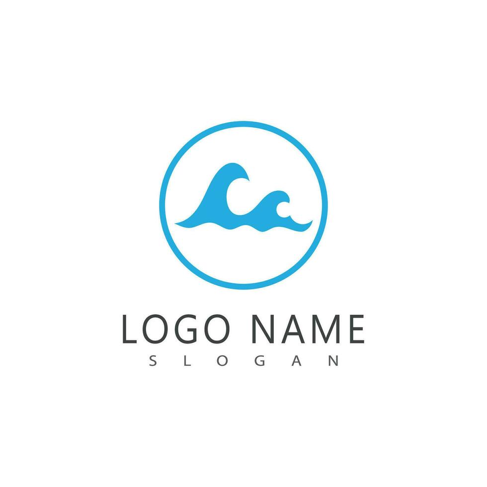 Sea wave logo vector business element and symbol