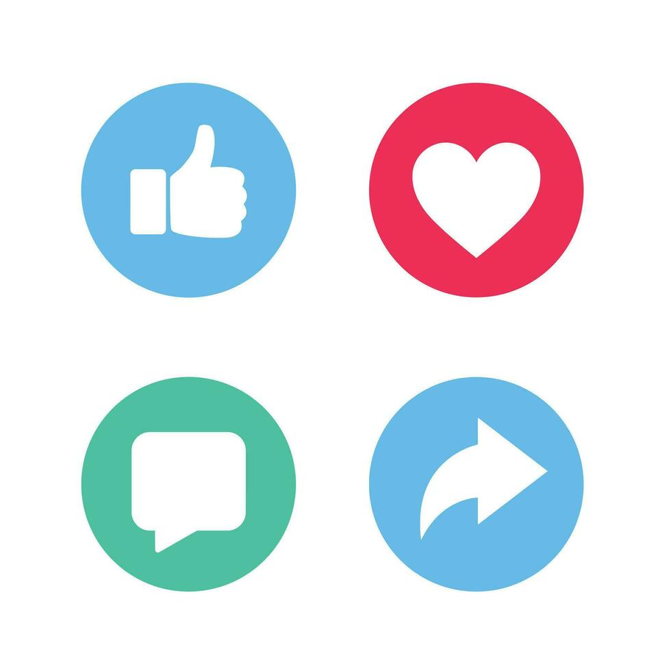 Like, love, comment, and share icon vector. Social media elements vector icon vector illustration