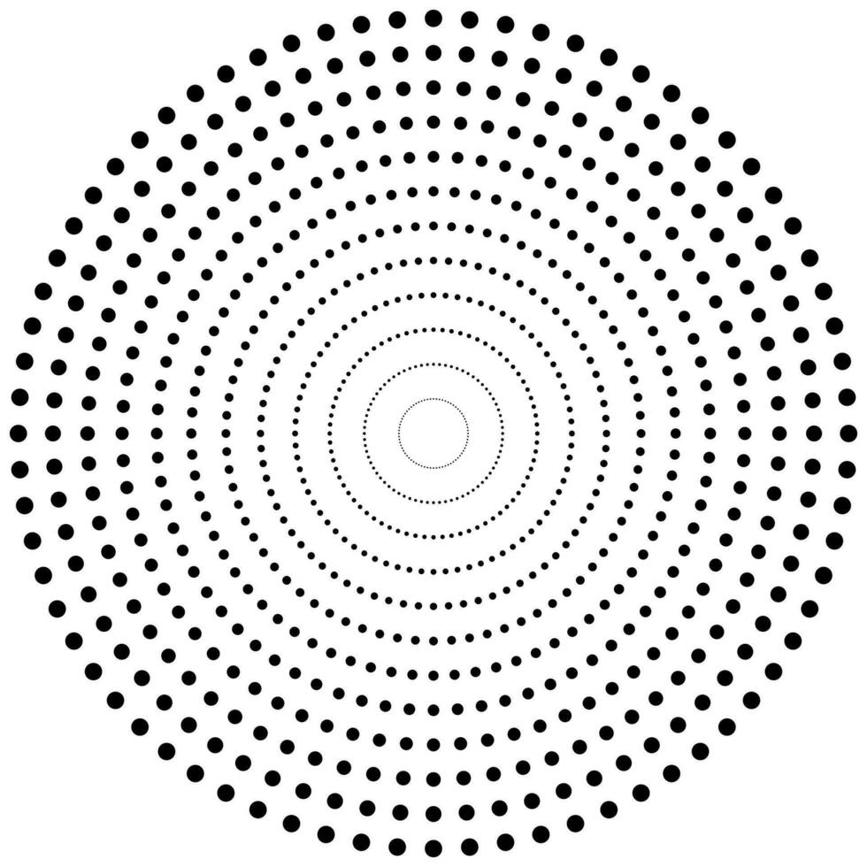 Black dots spiral design on white background vector