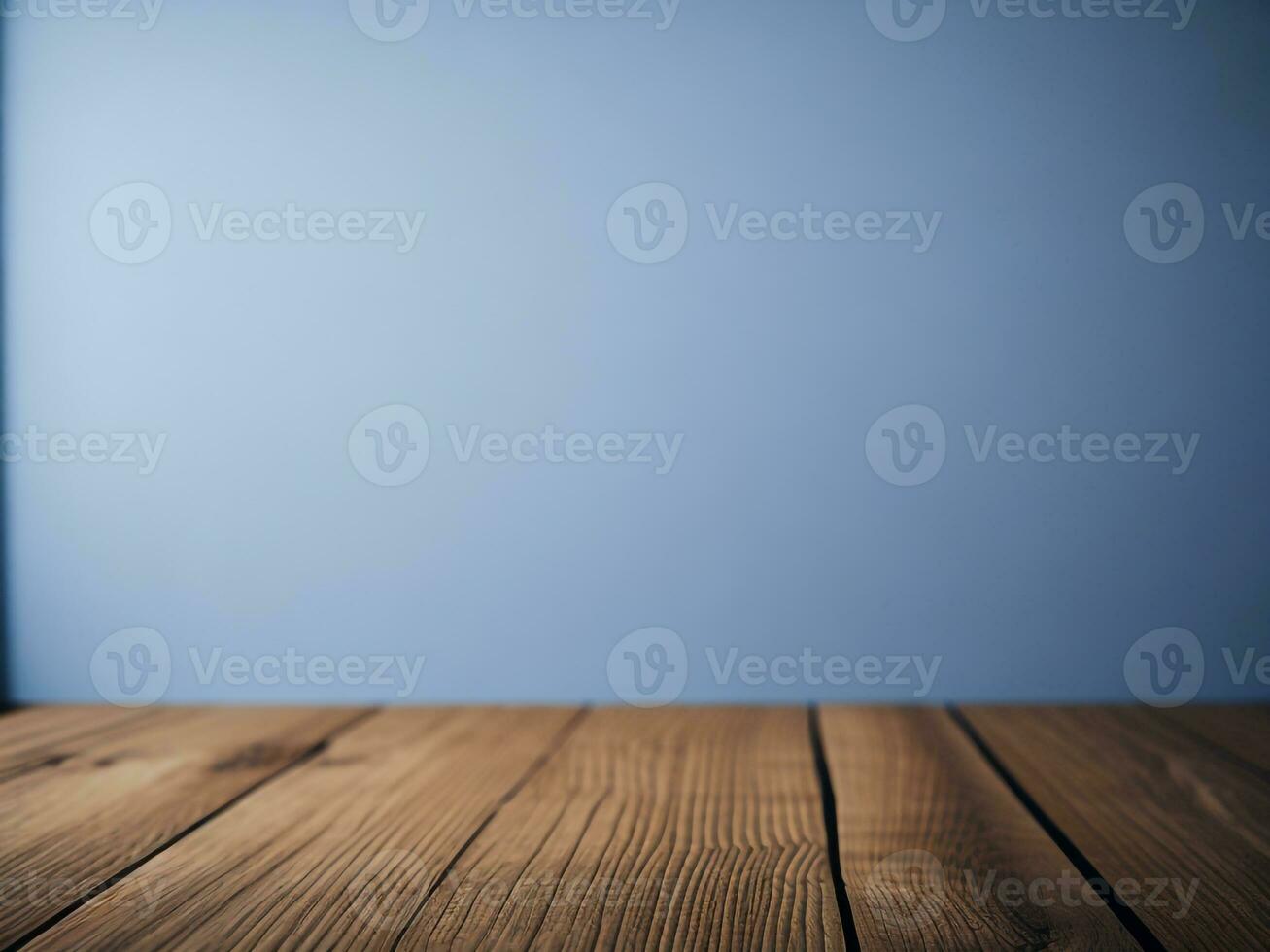 AI generated Top of wood balcony table with seascape white background photo