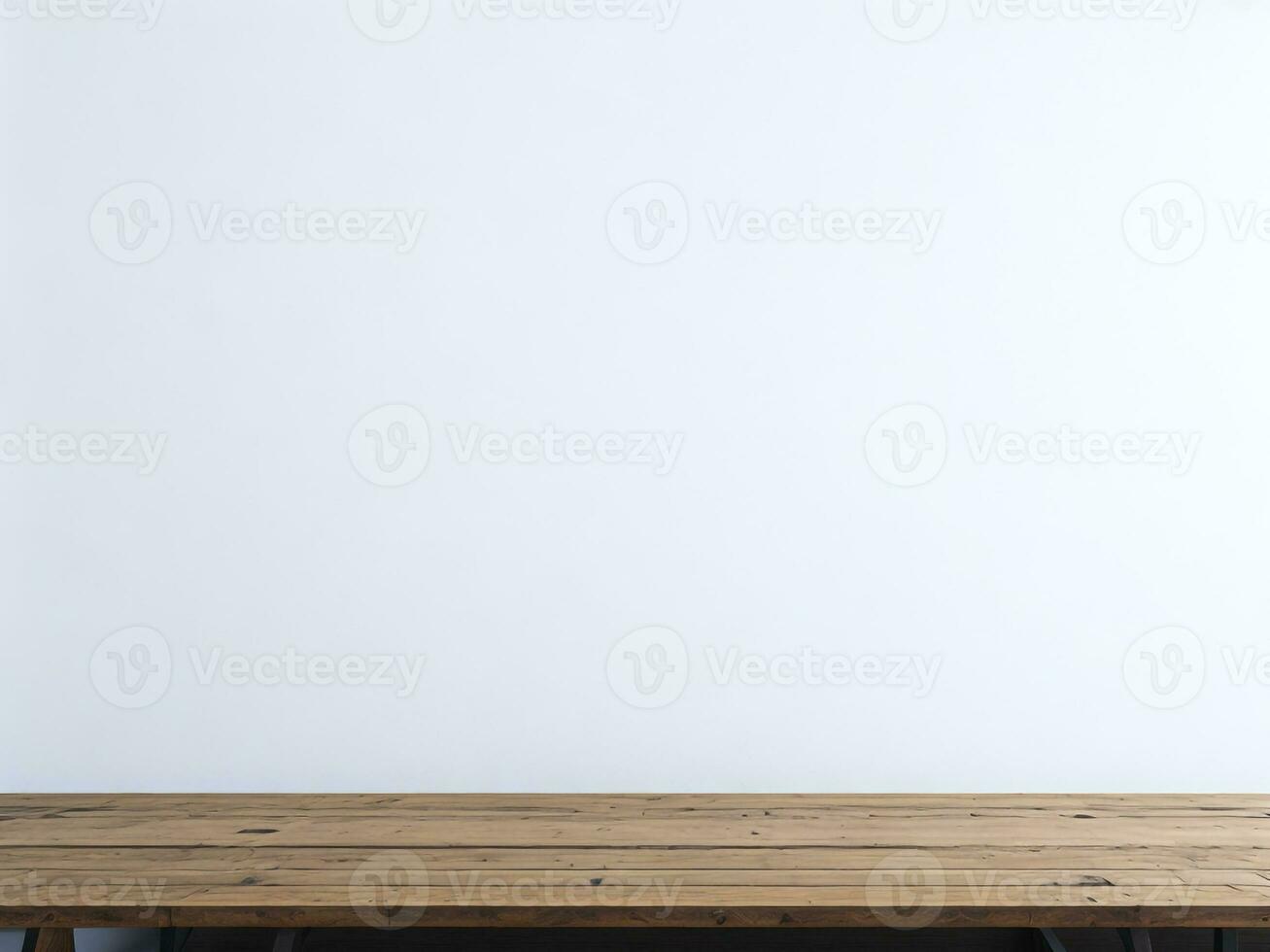 AI generated Empty Wooden table on the White background Close up view. High quality photo