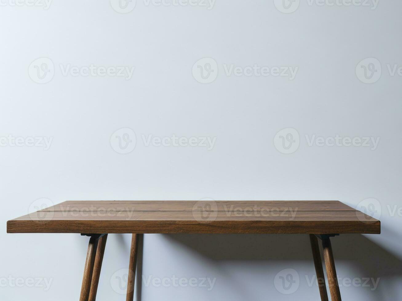 AI generated Empty Wooden table on the White background Close up view. High quality photo