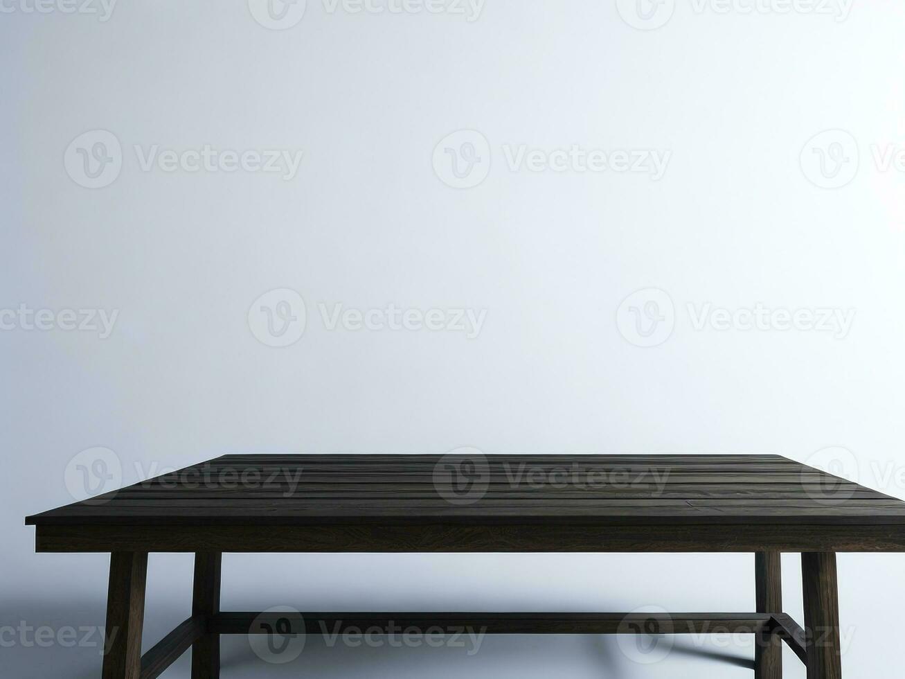 AI generated Empty Wooden table on the White background Close up view. High quality photo