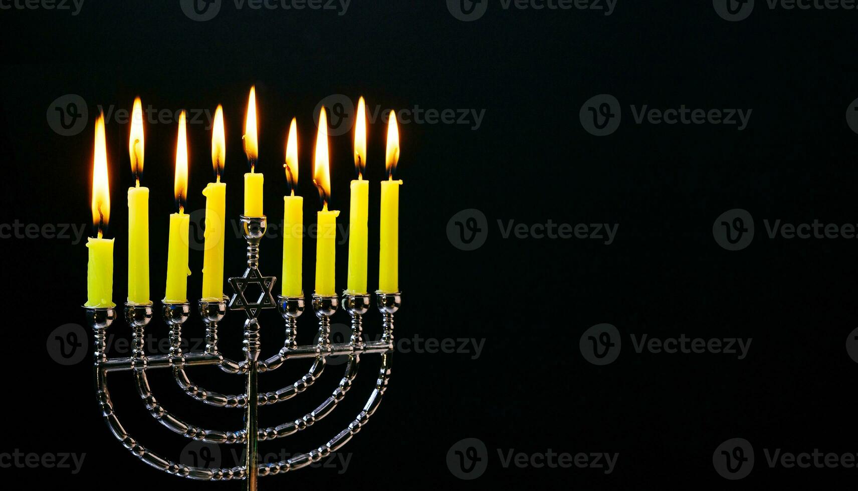 Jewish holiday hannukah with menorah traditional photo