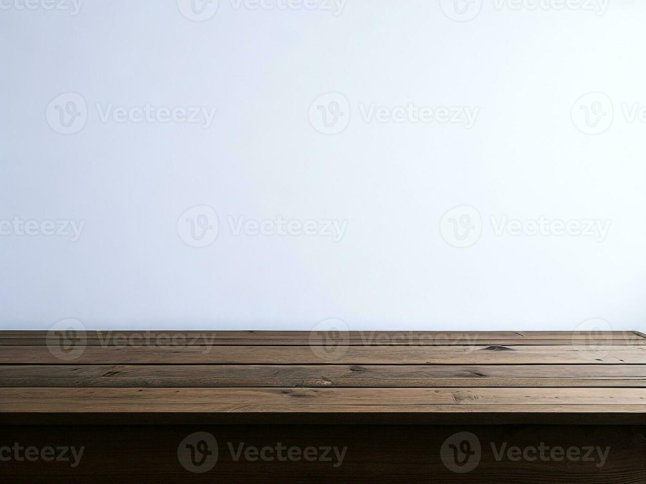 AI generated Empty Wooden table on the White background Close up view. High quality photo