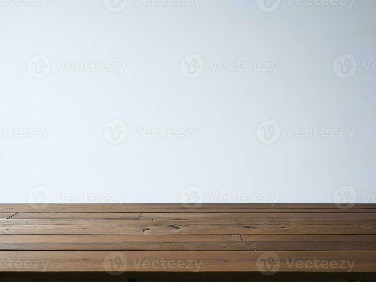 AI generated Empty Wooden table on the White background Close up view. High quality photo