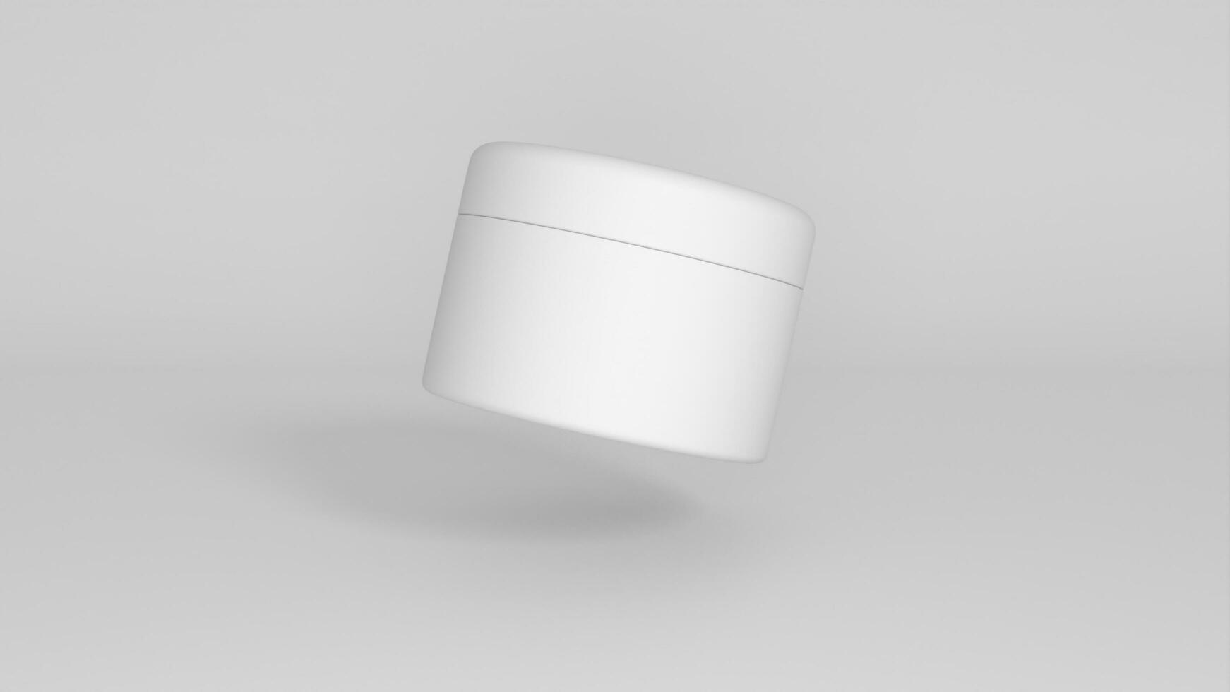 3D rendered Cosmetics Jar mock up. Packaging clear Cosmetic cream on isolated Light Grey background photo