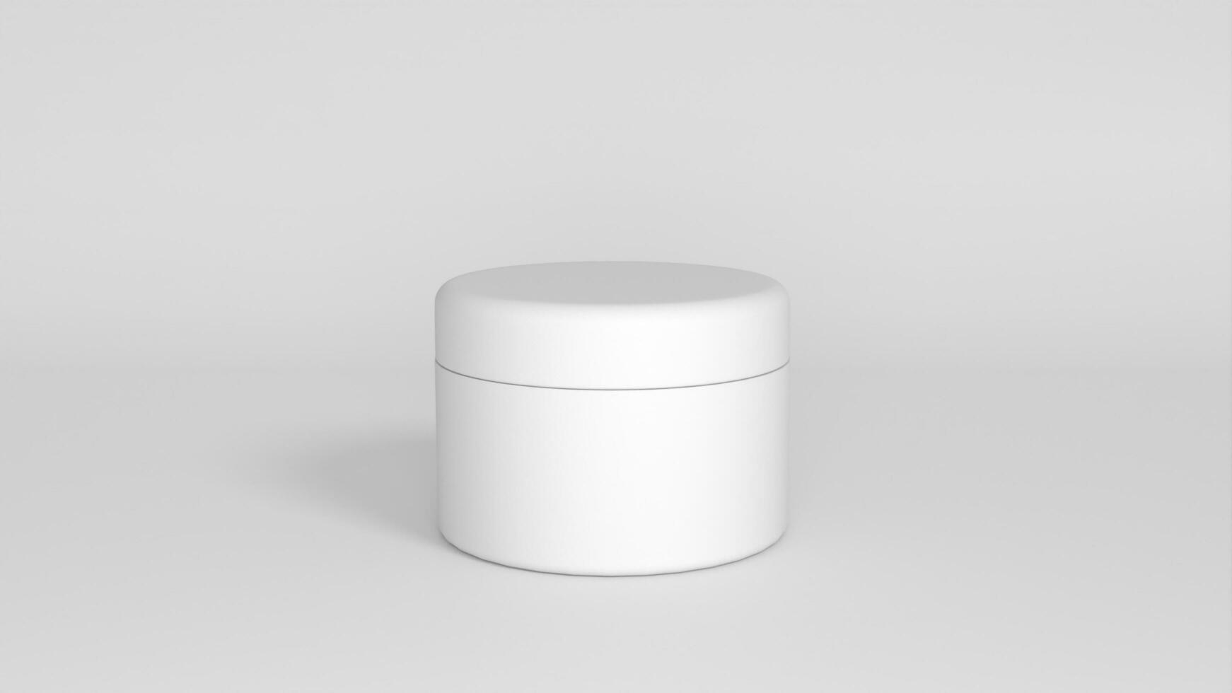 3D rendered Cosmetics Jar mock up. Packaging clear Cosmetic cream on isolated Light Grey background photo