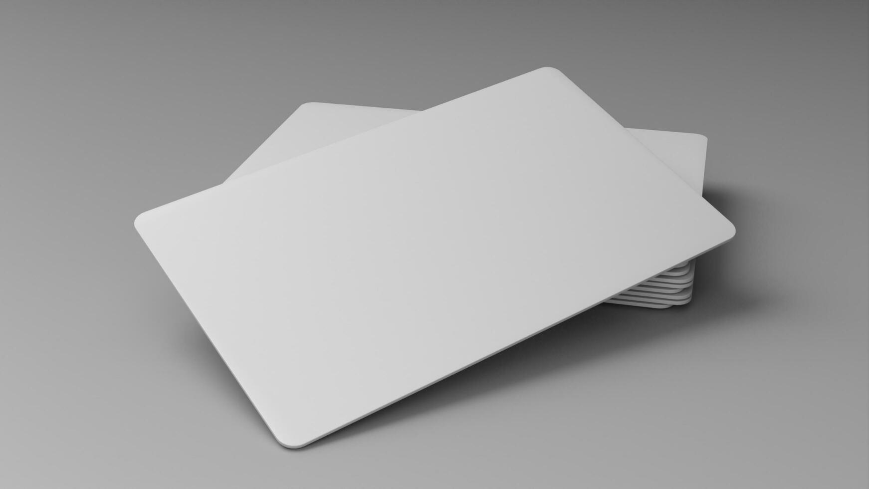 3D rendered Business card mock up with front and back. Empty mockup for Presentation on isolated Light Grey background photo