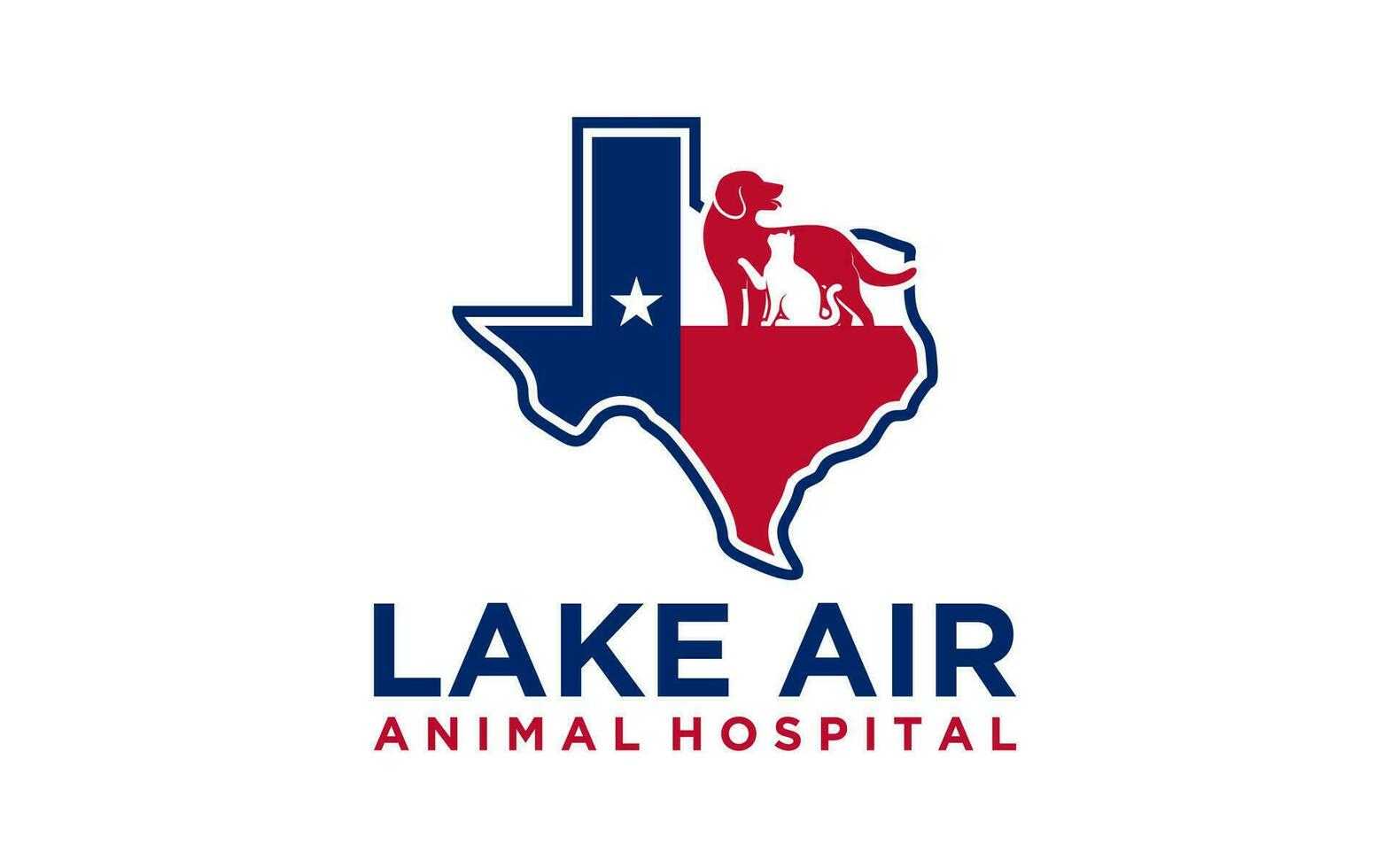 Texas Veterinary logo Cat and dog logo design Pet Care animal  pet clinic vector