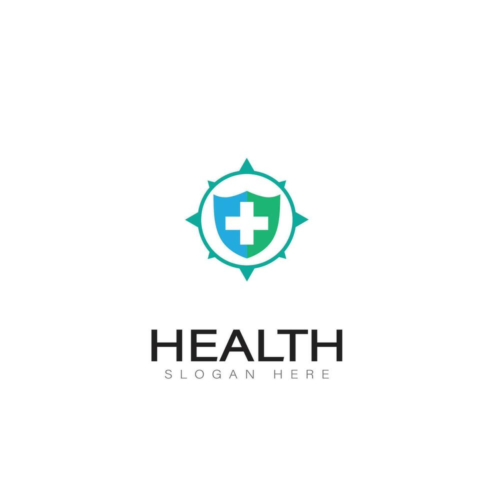 health logo care medical clinic brand heart vector