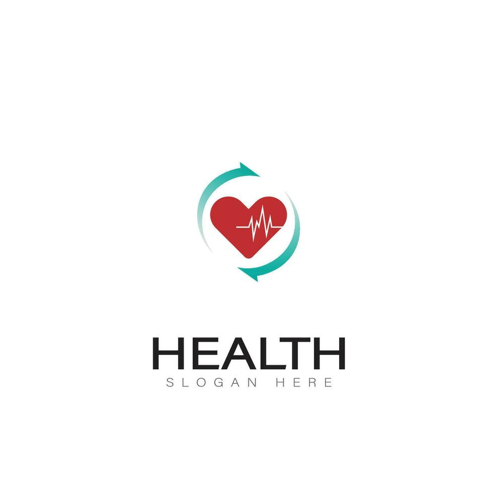 health logo care medical clinic brand heart vector